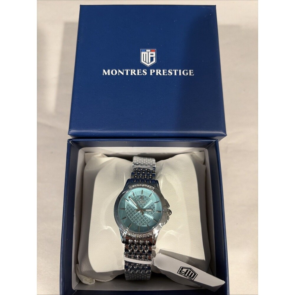 Montres Prestige Women’s 27mm Steel Blue Dial Quartz Watch MPW-0219